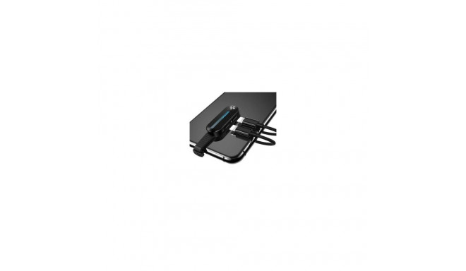 USAMS Lightning Dual Adapter with LED Light SJ357 Black