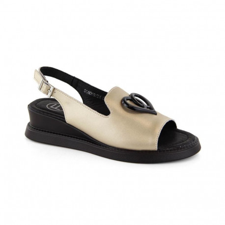 Filippo W PAW534B leather wedge sandals, gold (40)