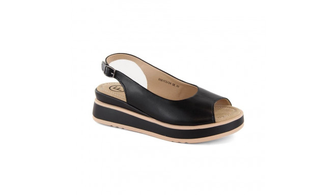 Filippo W PAW533 black leather platform sandals (38)