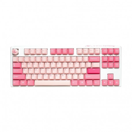 Ducky One 3 TKL Gossamer Pink mänguklaviatuur USB saksa roosa, valge