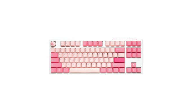 Ducky One 3 TKL Gossamer Pink mänguklaviatuur USB saksa roosa, valge