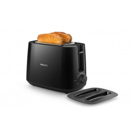 Philips Daily collection toaster HD2582/90 Black, Plastic, 900 W, Number of slots 2, Number of power