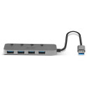 Lindy 4 port USB 3.0 hub with on/off switches, USB hub