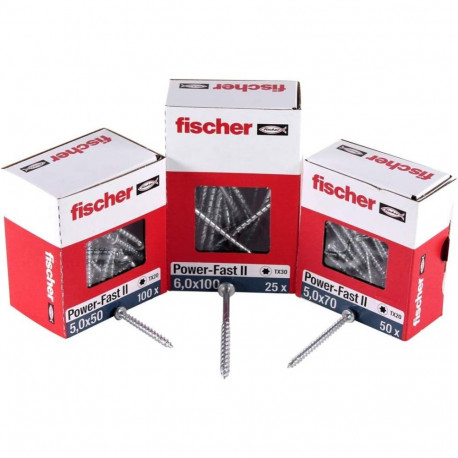 Spanplattenschraube Power-Fast II 6,0x140 Senkkopf (50 Stück, Teilgewinde, verzinkt)