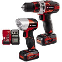 Einhell Cordless Drill TE-CD 12/1 +22+CL, 12V (red/black, 2x Li-Ion battery 2Ah, 22-piece bit and dr