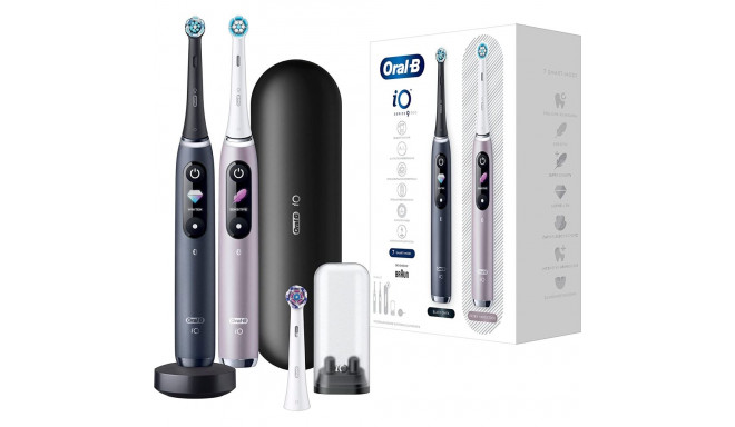 Braun Oral-B iO Series 9 Electric Toothbrush (black/rose, black onyx/rose quartz with 2nd handpiece)