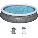 Bestway Fast Set above ground pool set, ? 457cm x 84cm, swimming pool (slate, with filter pump)
