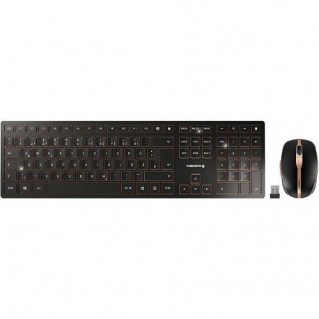 Cherry klaviatuur DW 9100 SLIM DE-klahvistik SX käärlülitustehnoloogia, must/pronks