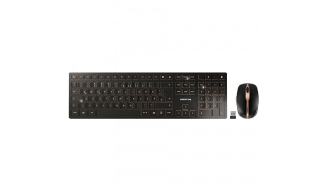 DE layout - CHERRY DW 9100 SLIM, desktop set (black/bronze, SX scissor technology)