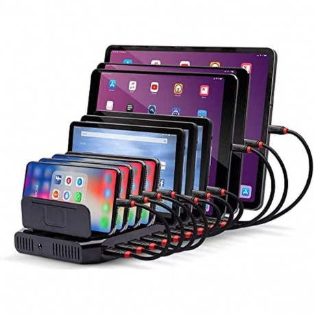 Lindy 10 port USB charging station (black, charges up to 10 tablets and/or smartphones simultaneousl