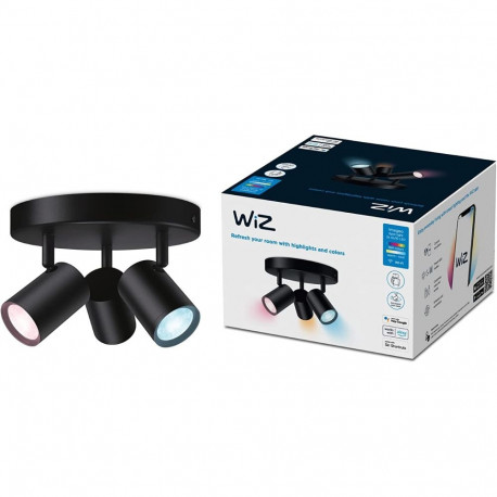 IMAGEO 3x einstellbarer Spot runde Platte (schwarz)