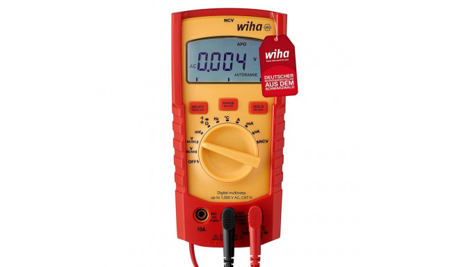 Wiha Digital multimeter 45215, up to 1,000 V AC, CAT IV, measuring device (red/yellow)