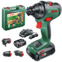 Bosch Cordless Drill AdvancedDrill 18, with attachments (green/black, 2x Li-Ion battery 2.5Ah, case)