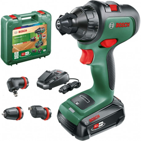 Bosch Cordless drill driver AdvancedDrill 18, with attachments (green/black, Li-ion battery 2.5Ah, c