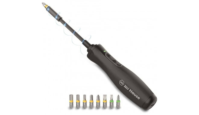 Wiha Zai home e-screwdriver, screwdriver (black, Li-Ion battery 3.6V 1.5Ah, 8 bits and extension)