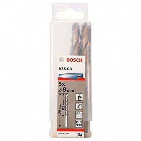 PRO Stainless Steel HSS-Co Spiralbohrer, Ø 9,0mm (5 Stück, Arbeitslänge 81mm)