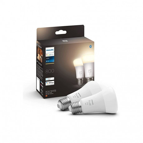 Philips HUE White E27, LED lamp (twin pack, replaces 60 Watt)