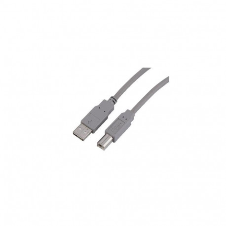 USB 2.0 Kabel, USB-A Stecker > USB-B Stecker (grau, 0,5 Meter)