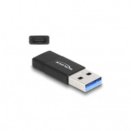 Delock USB 3.2 Gen 2 Adapter USB Type-A male to USB Type-C™ female black