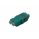 LC Duplex Adapter-ZIRCONIA SLEEVE-AQUA (SC Splx FootPrint) With Flange - Sell in Multiples of 25