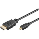 HDMI - micro HDMI kaabel 1.5m + Ethernet, 4K Ultra HD 2160p@60 Hz