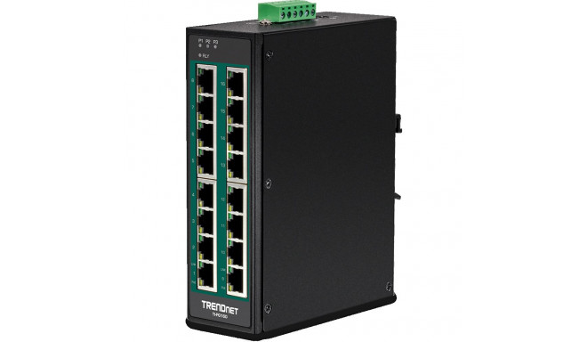 16-Port Industrial Gigabit PoE+ DIN-Rail Switch