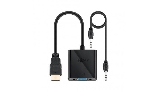 Konverter HDMI (M) - VGA (F)+ Audio, 1080p@60Hz, 0.1m