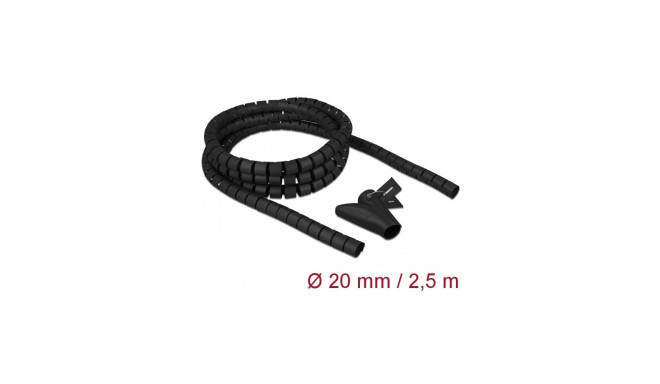 Delock Spiral Hose with Pull-in Tool 2.5 m x 20 mm black