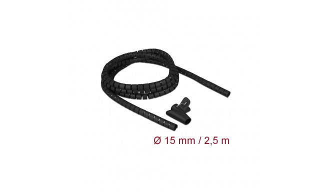 Delock Spiral Hose with Pull-in Tool 2.5 m x 15 mm black