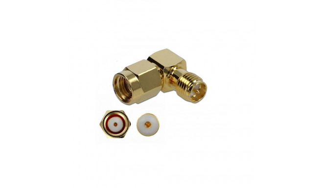 Delock Adapter RP-SMA plug to RP-SMA jack 90° 10 GHz