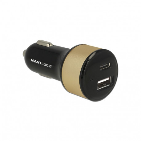 Navilock Car charger 1 x USB Type-C™ + 1 x USB Type-A