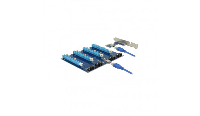 Riserkaart: PCIe x1, 4 x PCI x16 koos 0.6m USB 3.0 kaabliga
