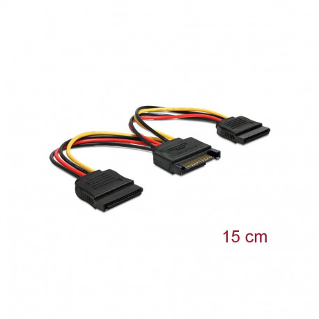 Delock Cable Power SATA 15 pin > 2 x SATA HDD – straight