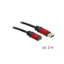 USB 3.0 pikenduskaabel A - A 2.0m, kullatud metall kestaga, premium