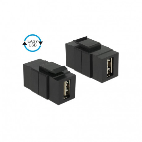 Delock Keystone module EASY-USB 2.0 A female > EASY-USB 2.0 A female black