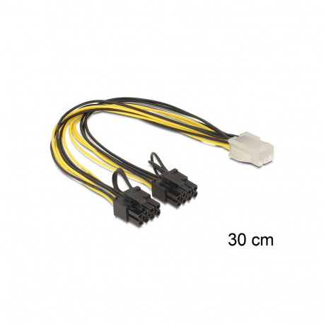 Delock PCI Express power cable 6 pin female > 2 x 8 pin male 30 cm