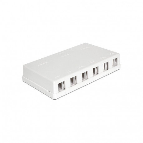 Seinakarp 6-le RJ45 keyston moodulile,valge