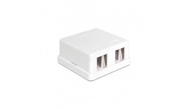 Seinakarp 2-le RJ45 keyston moodulile ,valge