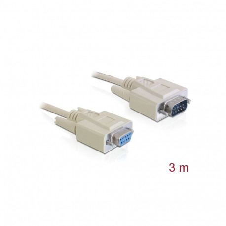 Delock Cable Serial RS-232 Sub-D9 male > RS-232 Sub-D9 female 3 m extension