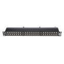 19´ Patch Panel, 48xRJ45, shielded, Cat6, 1U, black, cable organizer