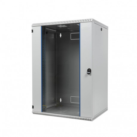 Wall mount cabinet single section, 18U, 600/500/860 width/depth/height mm, RAL 7035 ( welded constru