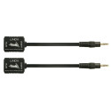 Stereo pikendaja RJ45 (F) - 3.5mm (M) kuni 100m läbi CAT5/6, must