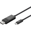 USB-C - DisplayPort kaabel 1.2m, must, 4K*2K@60Hz, sobib Mac-ile
