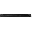 Cable management panel with brush 1U RAL 7021 black