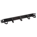 Cable management panel 19´´ - with plastic ears RAL 7021 black 1U