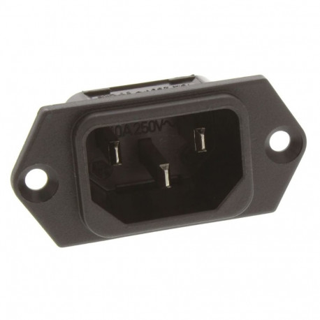 Schurter C14 Panel Mount IEC Connector Plug, Rated At 10A, 250 V ac