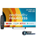 eSTAR Android TV 43"/109cm 2K FHD LEDTV43A1T2 Black