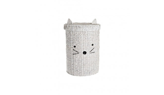 Laundry basket DKD Home Decor 42 x 42 x 63 cm White Children's Cat