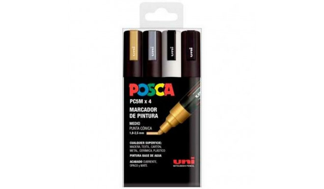 Markerite komplekt POSCA PC-5M GSWB 4 Tükid, osad