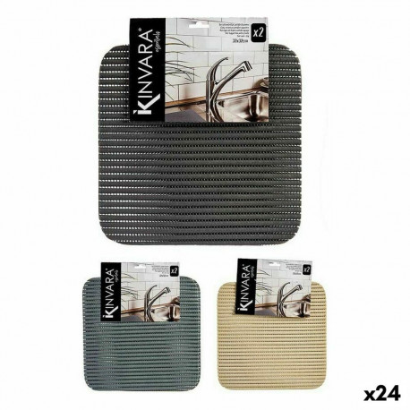 Libisemisvastane matt Kinvara SJ-A106 Valge Plastmass 32 x 32 cm Komplekt 2 Tükid, osad (24 Ühikut)
